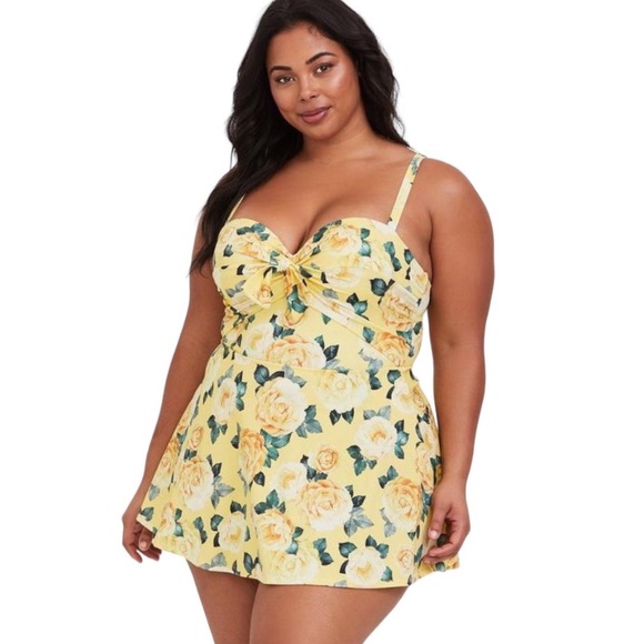 torrid Other - TORRID Floral Underwire One-Piece Swim Dress